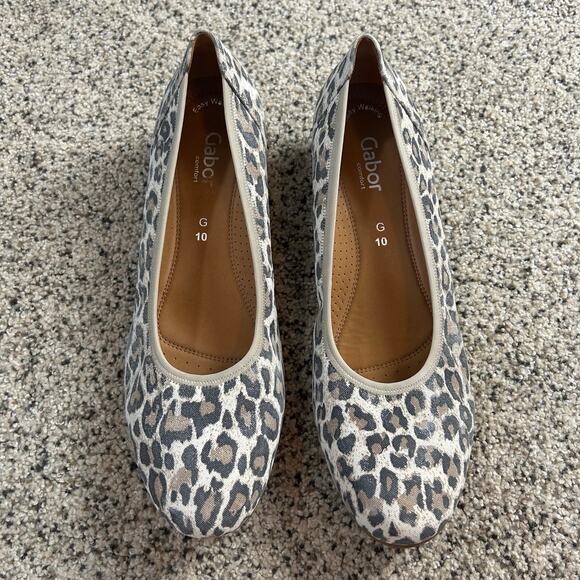 Gabor Animal Print Ballet Wedge Shoe Size 11W Comfort Leopard Workwear Casual - Picture 2 of 7